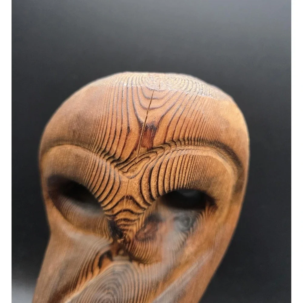 Vintage MCM Owl Authentic WITCO Wood Carved Brutalist Tiki Sculpture Spain 9.75